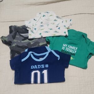 Blue and Green Dinosaur Bodysuit Set